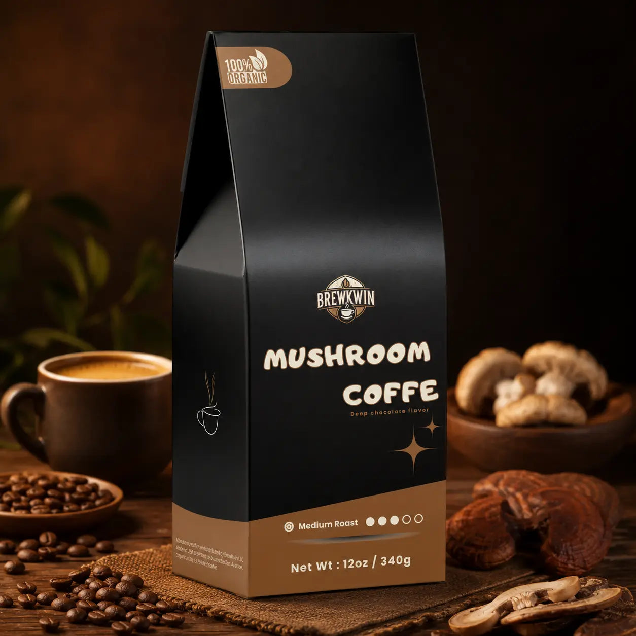 Mushroom Coffee – Medium Roast for Focus & Energy