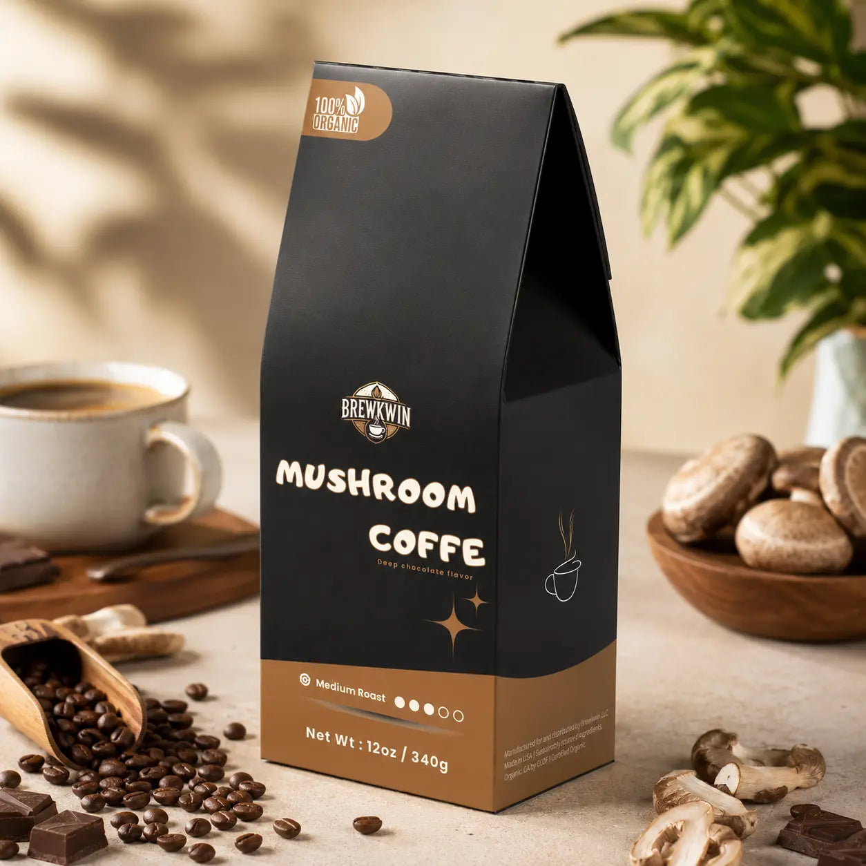 Mushroom Coffee – Medium Roast for Focus & Energy